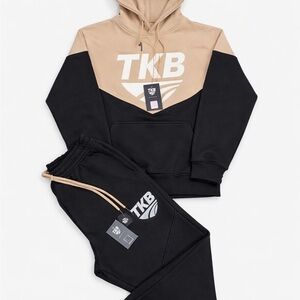 Men's Two-Tone Black and Tan Hoodie Sweatshirt